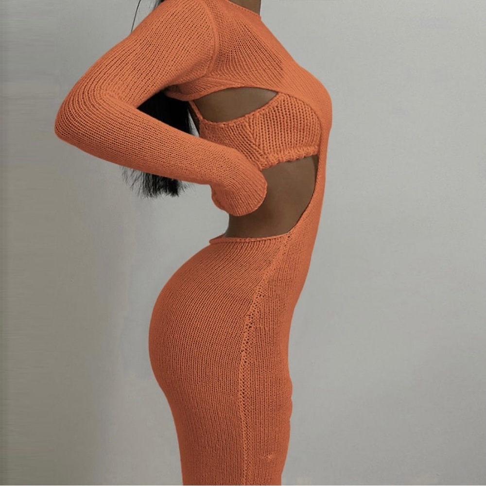 2PC Backless Knit Dress - Picture 2 of 12